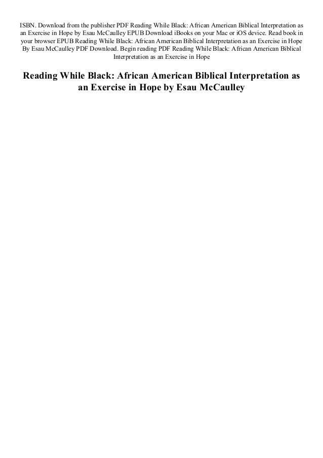 FREE ONLINE Reading While Black African American Biblical