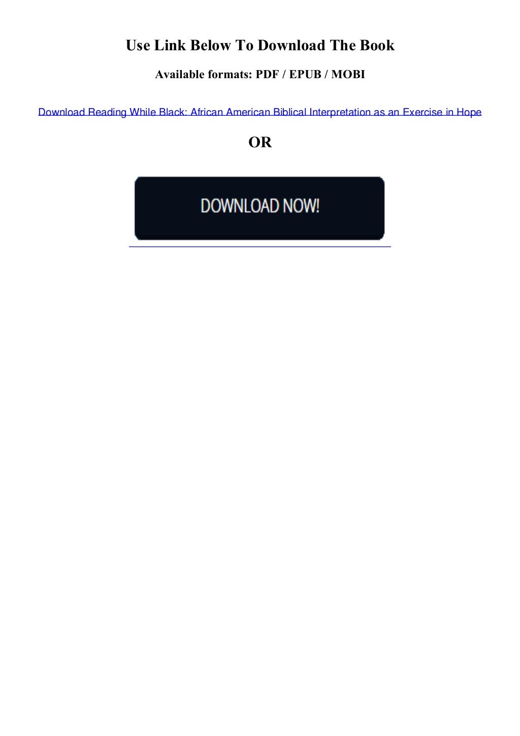 FREE ONLINE Reading While Black African American Biblical