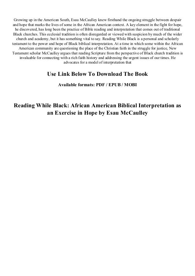 FREE ONLINE Reading While Black African American Biblical