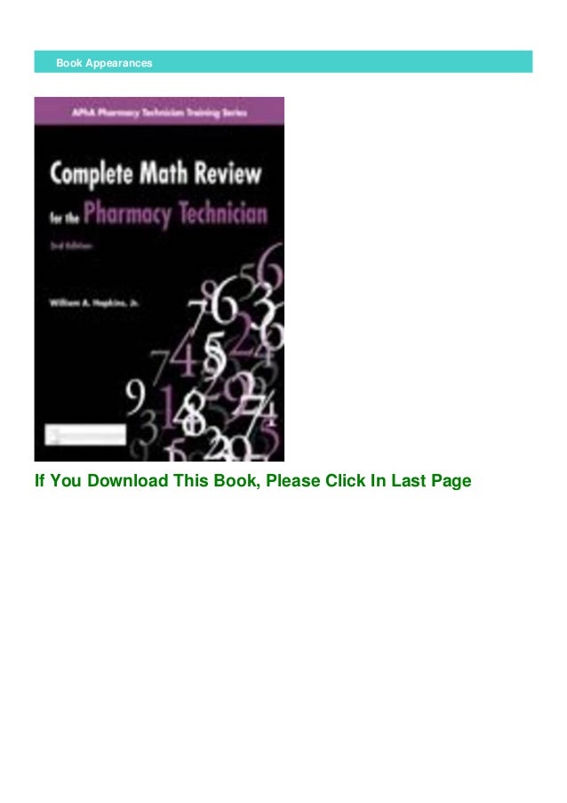 FREE [P.D.F] Complete Math Review for the Pharmacy Technician EPUB
