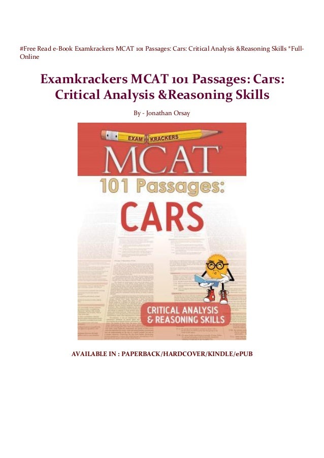 #Free Read e-Book Examkrackers MCAT 101 Passages: Cars: Critical Anal…
