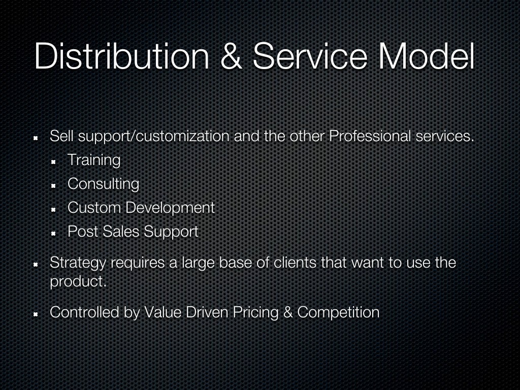 Distribution & Service Model Sell