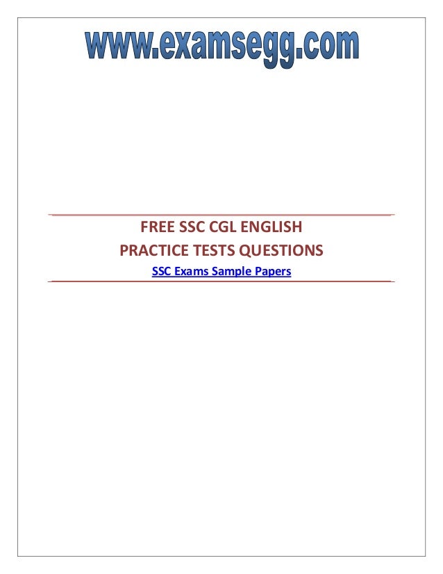 Free SSC CGL Sample Paper