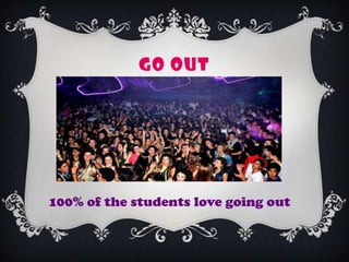 GO OUT
100% of the students love going out