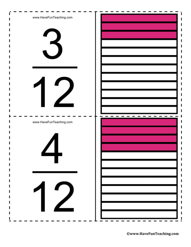 Free 10 Fraction Flash Cards