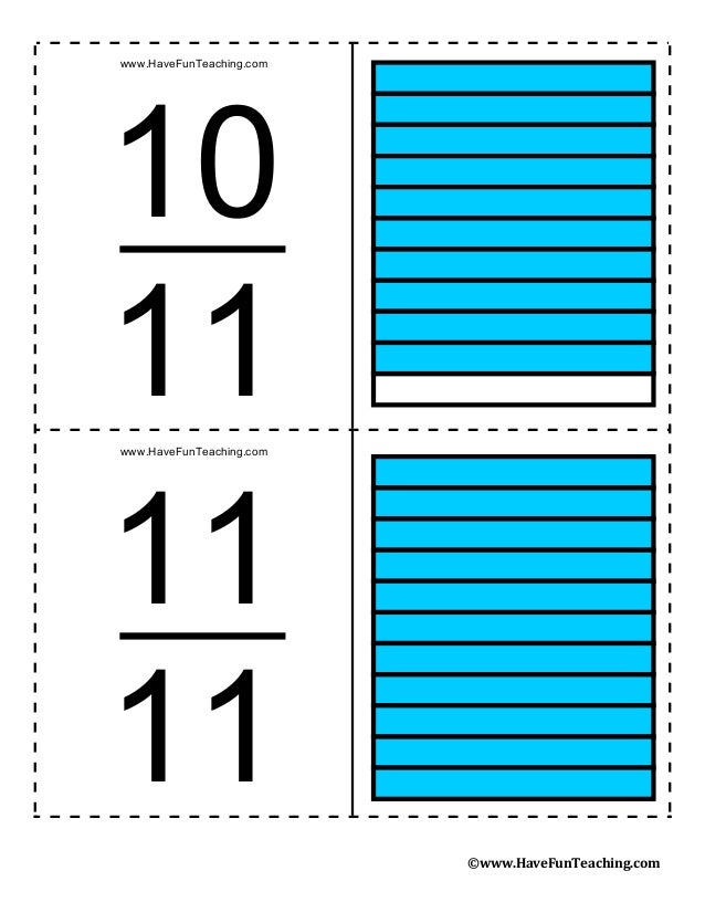 Free 10 fraction flash cards
