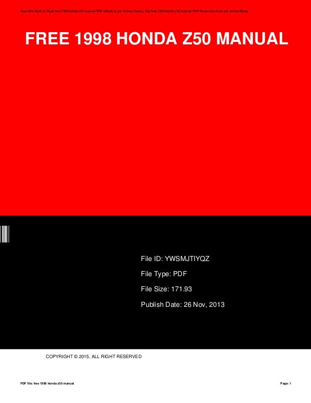 Free 1998 honda z50 manual