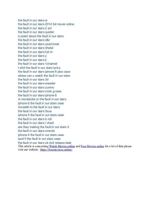 the fault in our stars full movie online genvideos the fault in our stars full movie online genvideos