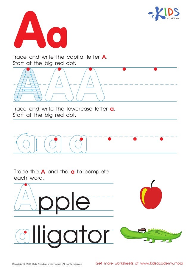 Free alphabet worksheets for kids a-z