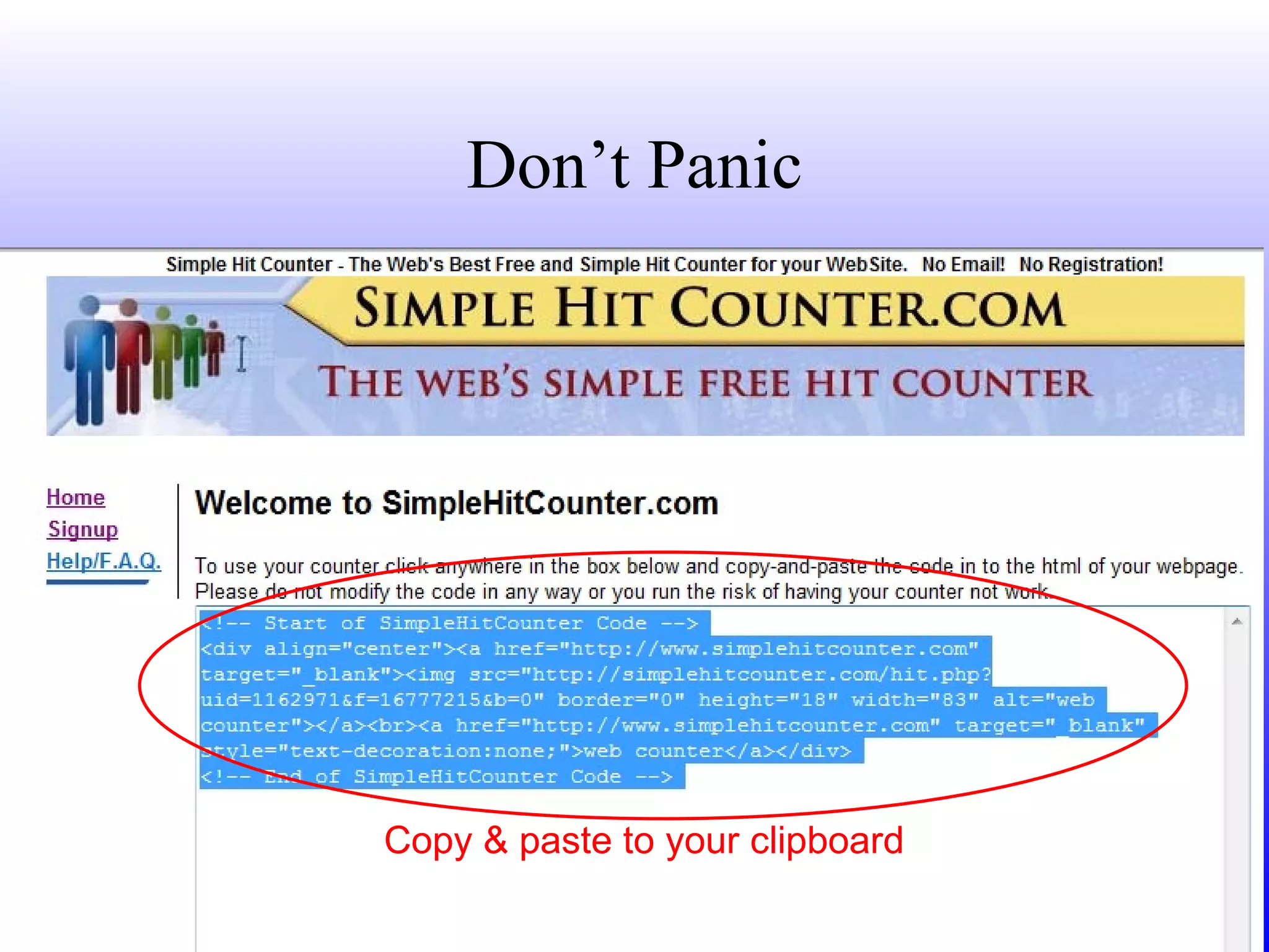 Don’t Panic Copy & paste to your clipboard 