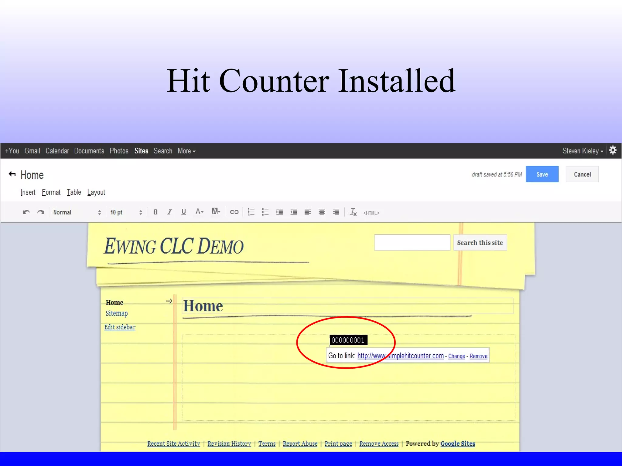 Hit Counter Installed 
