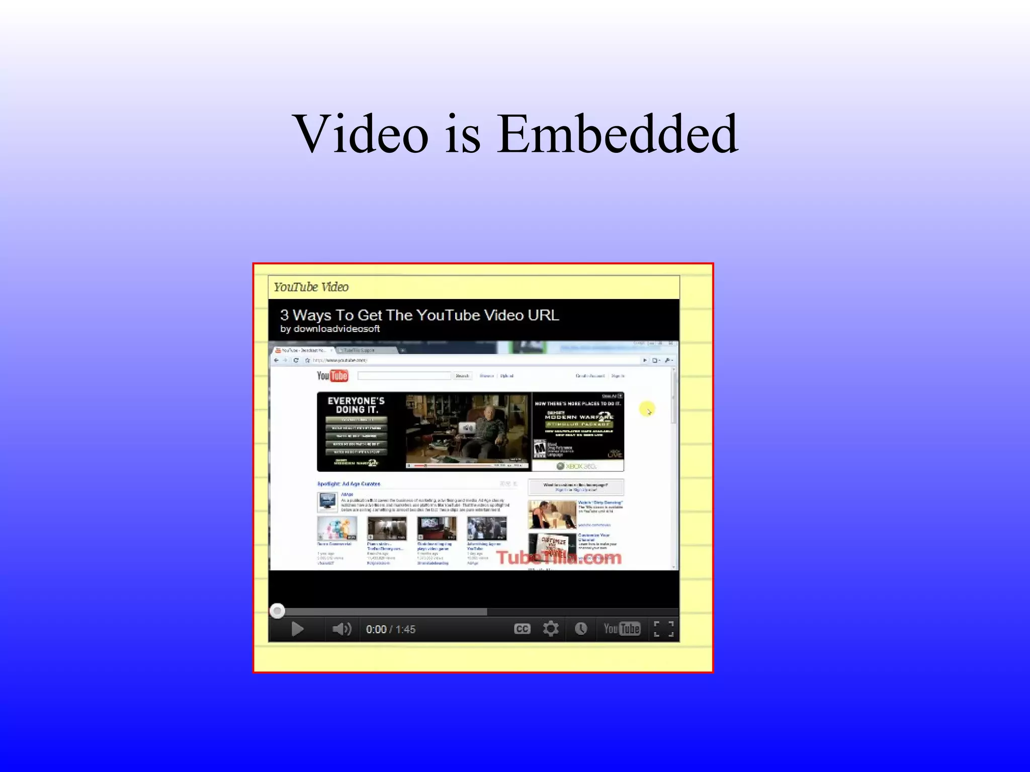 Video is Embedded 