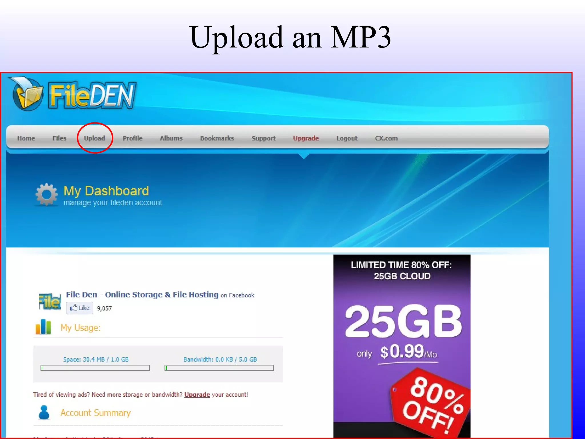 Upload an MP3 