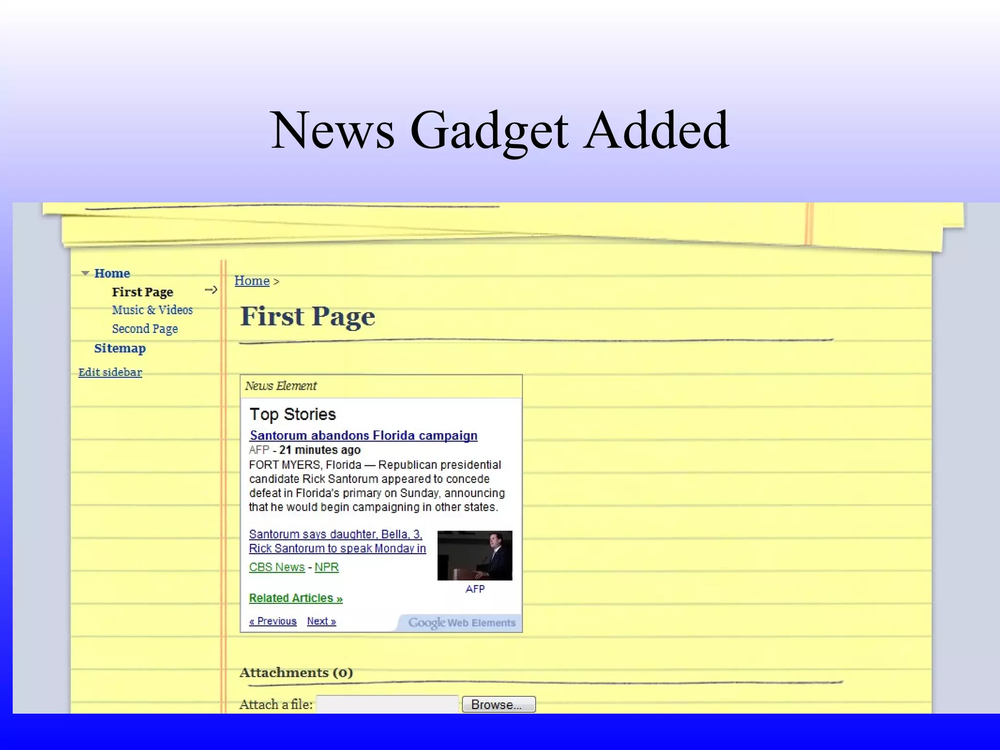 News Gadget Added 