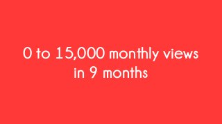 0 to 15,000 monthly views
in 9 months
 