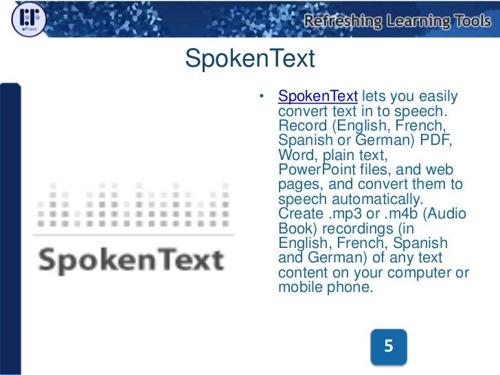 Free and Open Source Text to Speech Tools for e-Learning