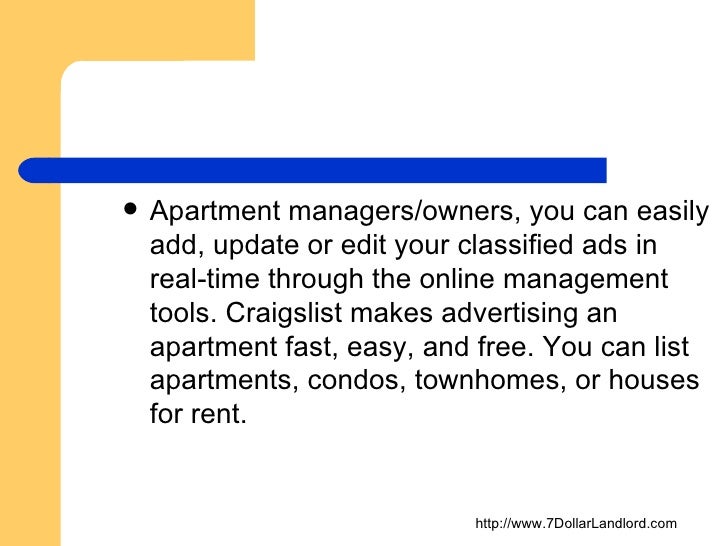 free apartment advertising on craigslist for property managers and la free apartment advertising