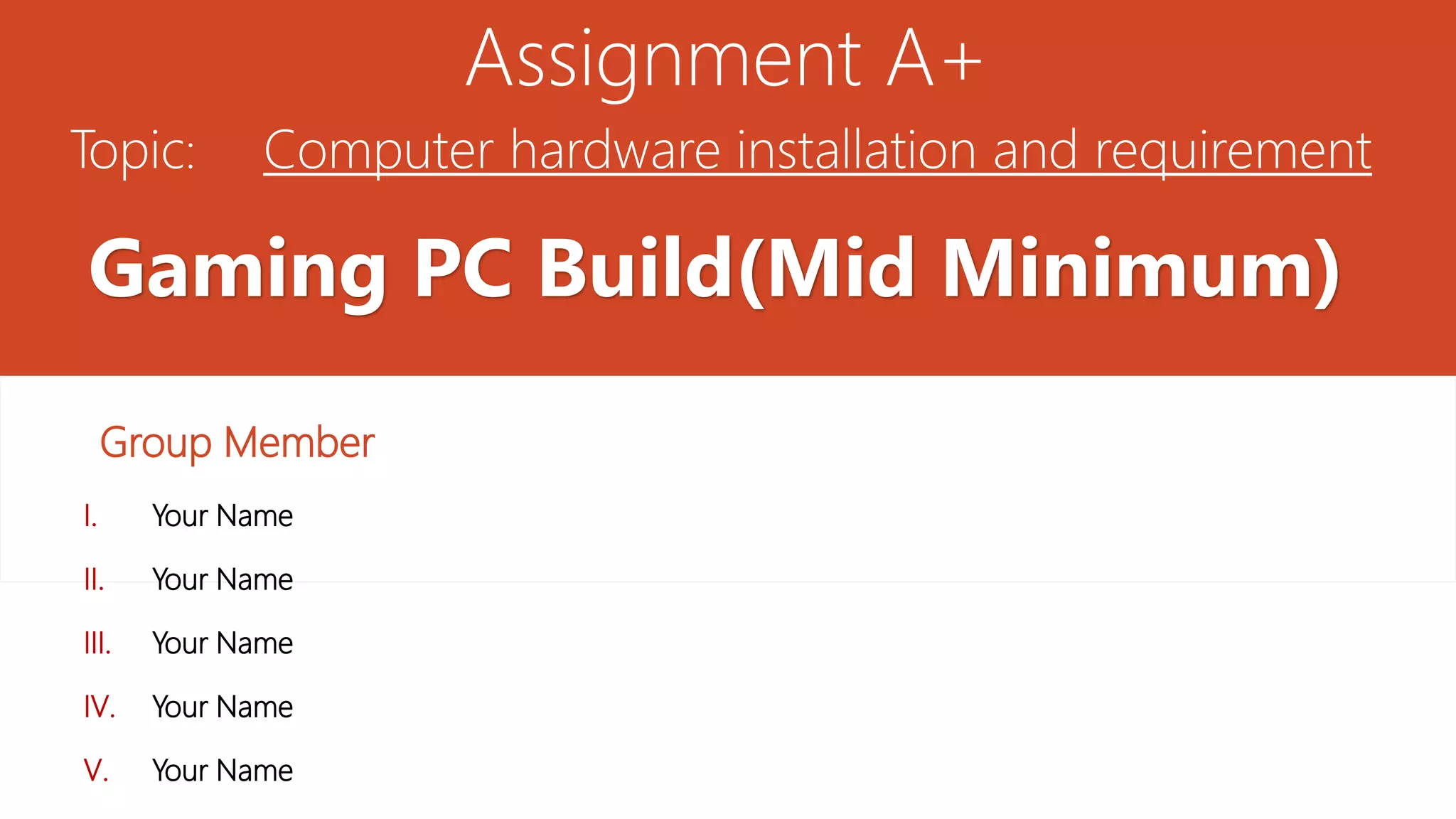 Build Gaming PC Presentation | PPTX