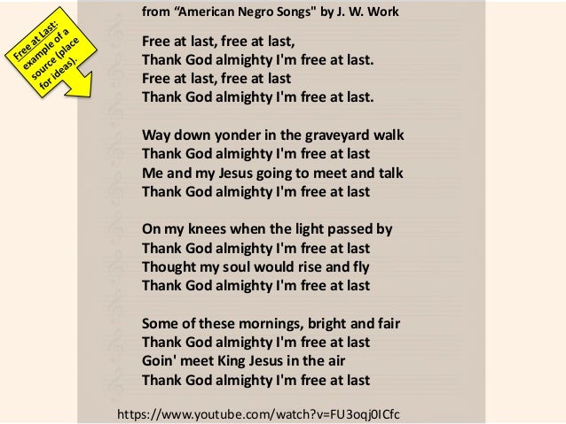 Free At Last Speech New Ss