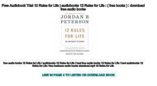 listen 12 rules for life audiobook free listen 12 rules for life audiobook free