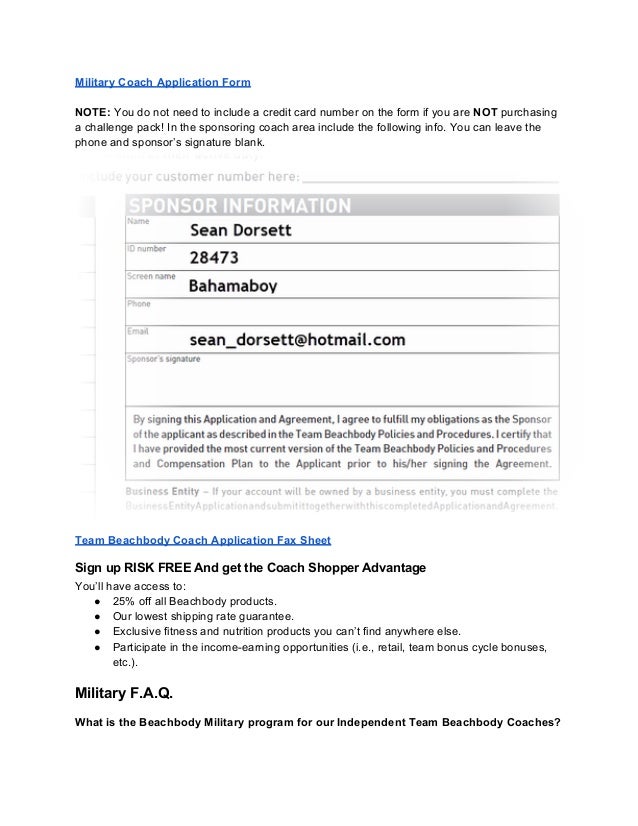 free beachbody coach sign up for active military members form beachbody