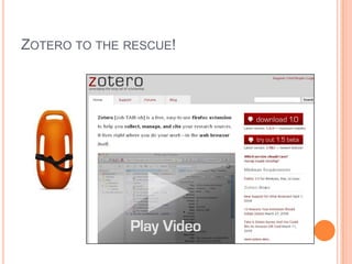 Overload!Are you & your patrons overwhelmed by how to organize and cite sources?LibrariansCollege studentsHigh school studentsIndependent researchersEtc.!