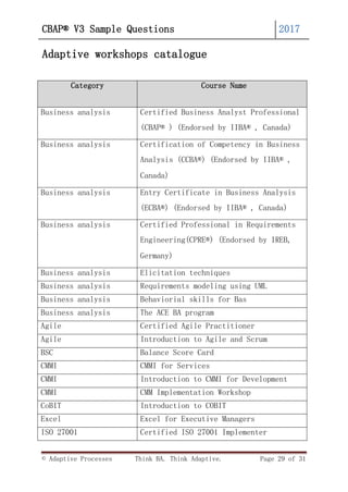 Free CBAP V3 question bank | PDF