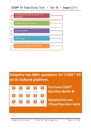 Ccba Test Examples Free CCBA V3 question bank | PDF