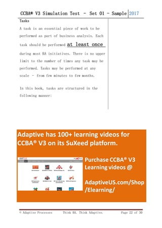 Ccba Test Examples Free CCBA V3 question bank | PDF