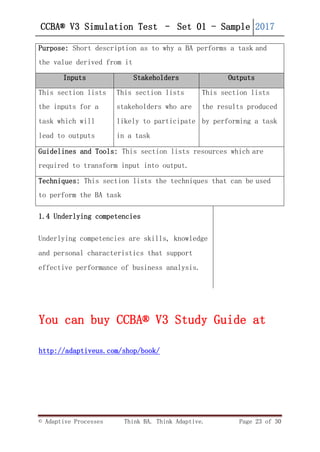 Free CCBA V3 question bank | PDF