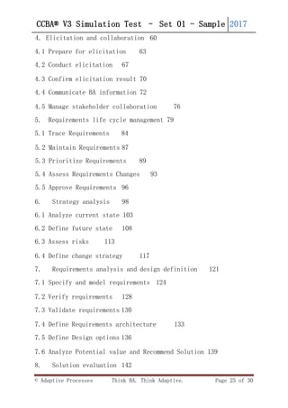 Ccba Test Examples Free CCBA V3 question bank | PDF