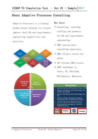 Free CCBA V3 question bank | PDF