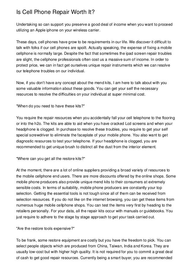 Is Cell Phone Repair Worth It?