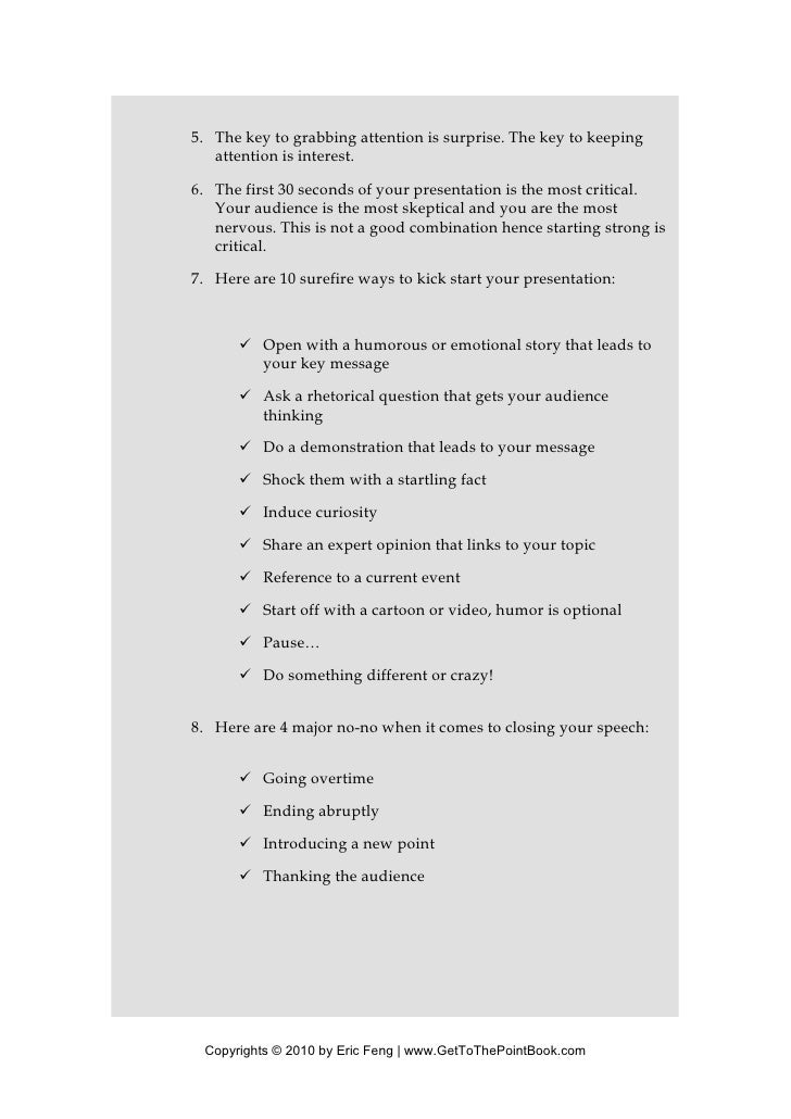 Free Chapter Get to the Point