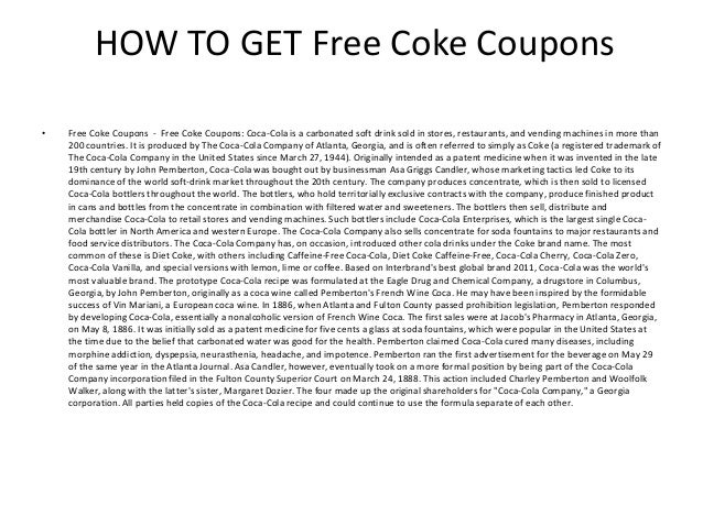 Free Coke Coupons - Printable Free Coke Coupons