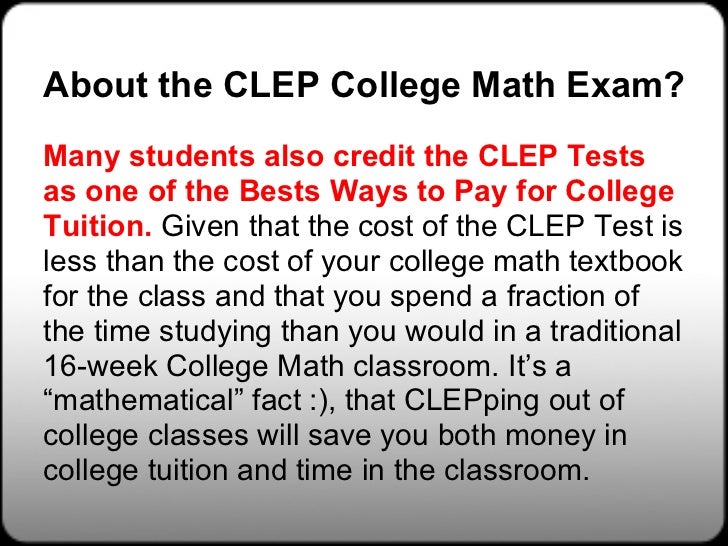 Free College Mathematics CLEP Study Guides & College Mathematics CLEP