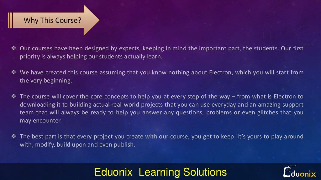 Free beginners guide to electron framework.