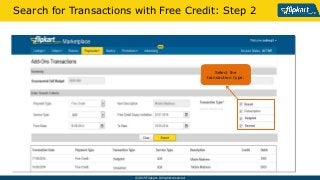 ? 2015 Flipkart. All rights reserved.
Select the
transaction type.
Search for Transactions with Free Credit: Step 2
 