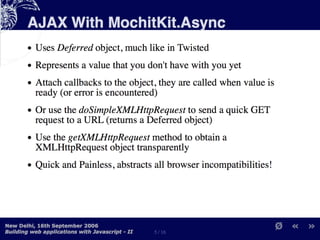 Building Web Applications with MochiKit and Dojo