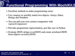 Building Web Applications with MochiKit and Dojo