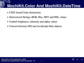 Building Web Applications with MochiKit and Dojo