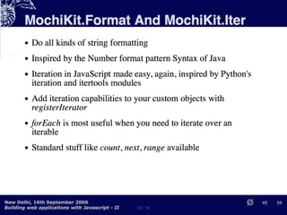 Building Web Applications with MochiKit and Dojo
