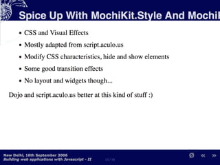 Building Web Applications with MochiKit and Dojo