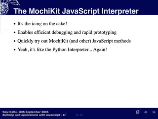 Building Web Applications with MochiKit and Dojo