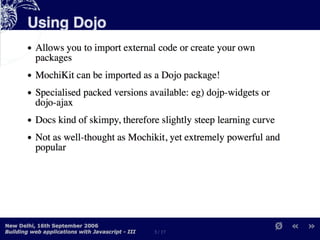 Building Web Applications with MochiKit and Dojo