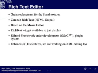 Building Web Applications with MochiKit and Dojo