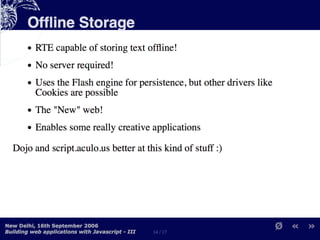 Building Web Applications with MochiKit and Dojo