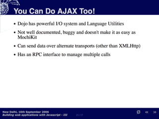 Building Web Applications with MochiKit and Dojo