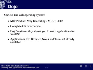 Building Web Applications with MochiKit and Dojo