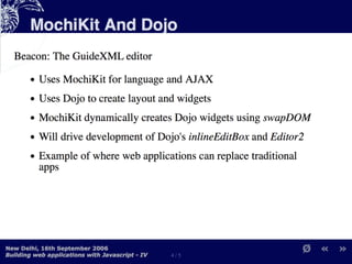 Building Web Applications with MochiKit and Dojo